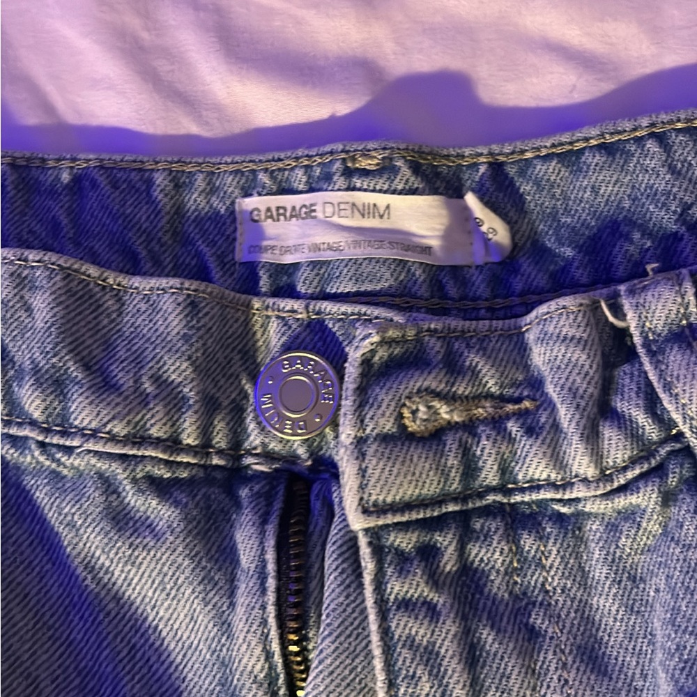 Garage Denim Straight Leg Jeans - Light Blue